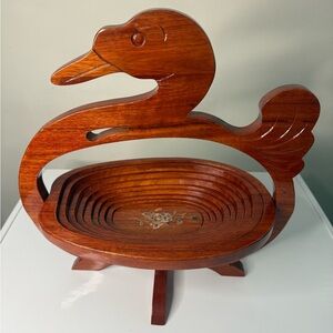 Vintage Wooden Duck Fruit Basket